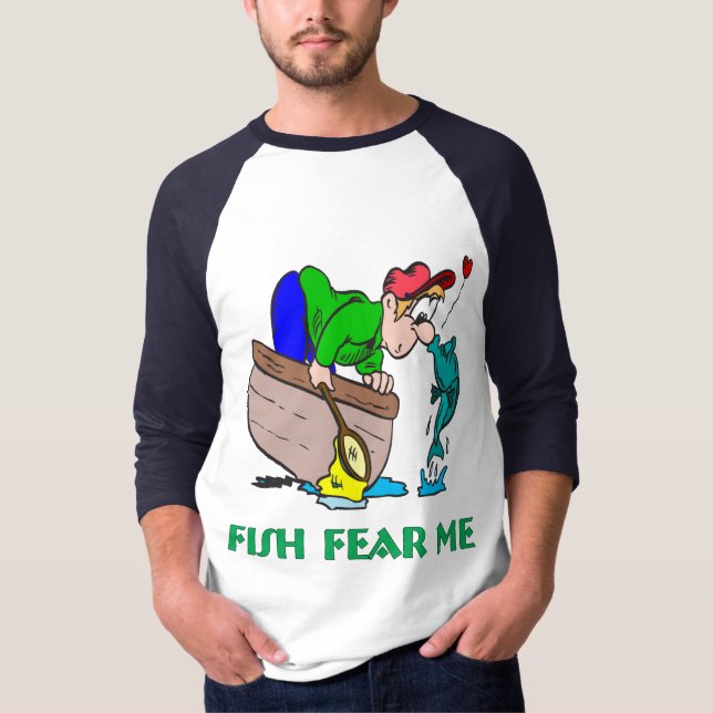 Fiskefartyg som fiskar i Humor T Shirt (Framsida)