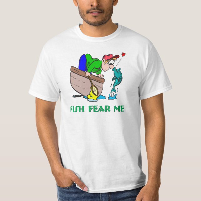 Fiskefartyg som fiskar i Humor T-shirt (Framsida)