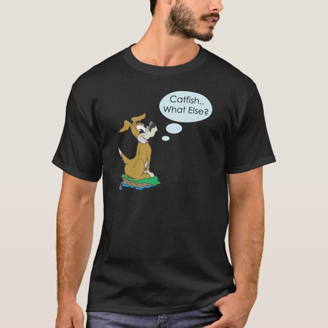 Fiskefartyg som fiskar i Humor T-shirt (Framsida)