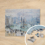 Fiskefartyg som Lämnar hamnen | Claude Monet Pussel<br><div class="desc">Fiskebåtar Lämnande Harbour,  Le Havre (1874) av Fransk konstnär Claude Monet. Brans ursprungliga konsmålning är en olja på arbetsytan som skildrar ett sjölandskap med abstrakter på vatten och människor i förgrunden. Använda verktygen för att lägga till anpassningsbar eller anpassa bilden.</div>