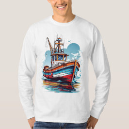 Fiskefartyg som seglar t shirt