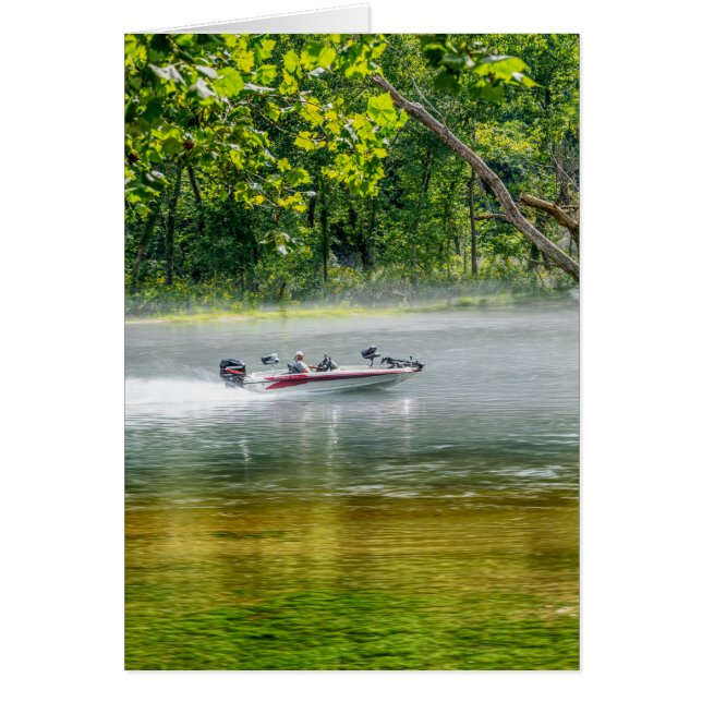 Fiskefartyg vid förflyttning hälsningskort (Framsidan)