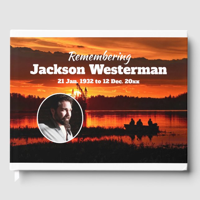 Fiskefartyg vid Sjö Memorial Gästböcker (Framsida)