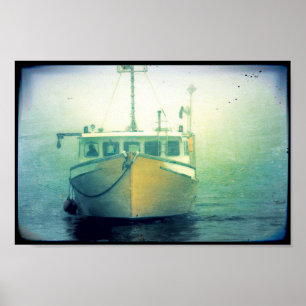 Fiskefartyg vid sjön Maine Nautical Poster