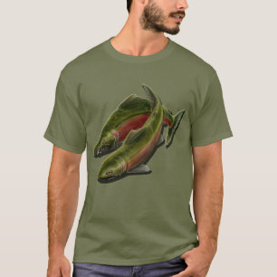 Fiskefartyg XXL Coho Salmon Manar-tröjor Tee Shirt
