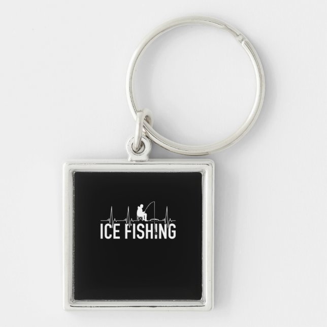 Fiskefartyget Fisher Ice Fyrkantig Silverfärgad Nyckelring (Framsidan)