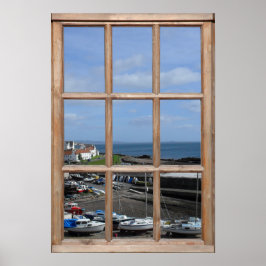 Fiskefartygsvy från ett fönster poster