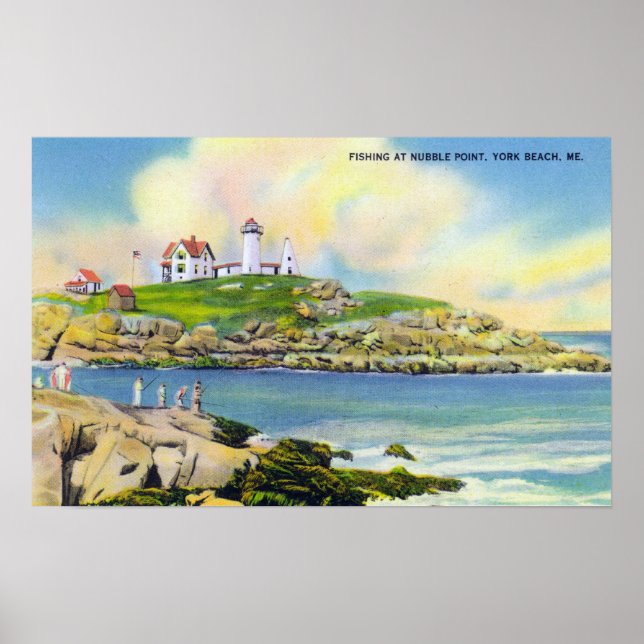 Fiskefasen i Nubble Point på York Beach Poster (Framsidan)