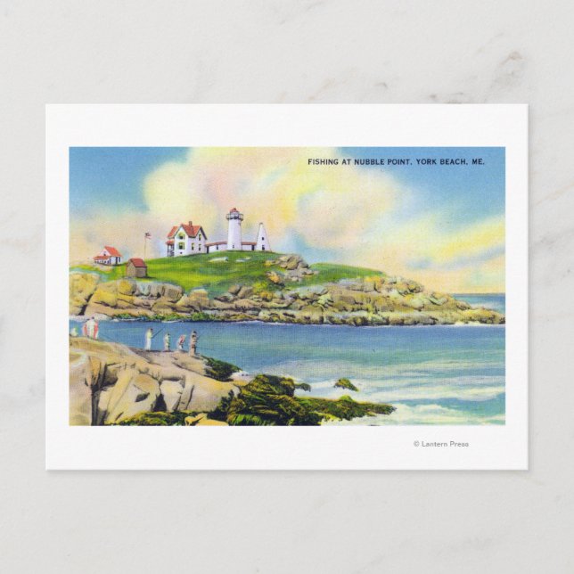 Fiskefasen i Nubble Point på York Beach Vykort (Framsida)