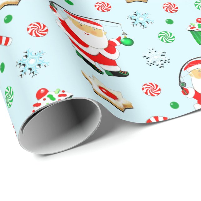 Fiskefiskare jul presentpapper (Rullad Hörn)