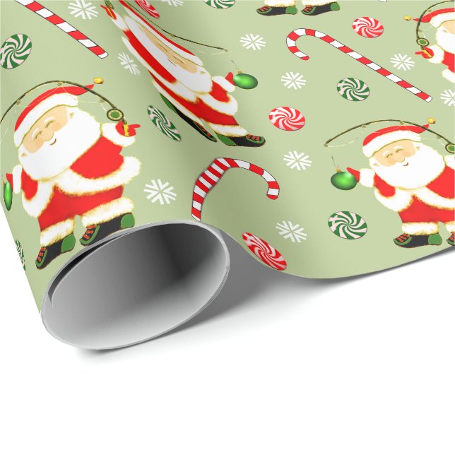 Fiskefiskare julpresentpapper presentpapper (Rullad Hörn)