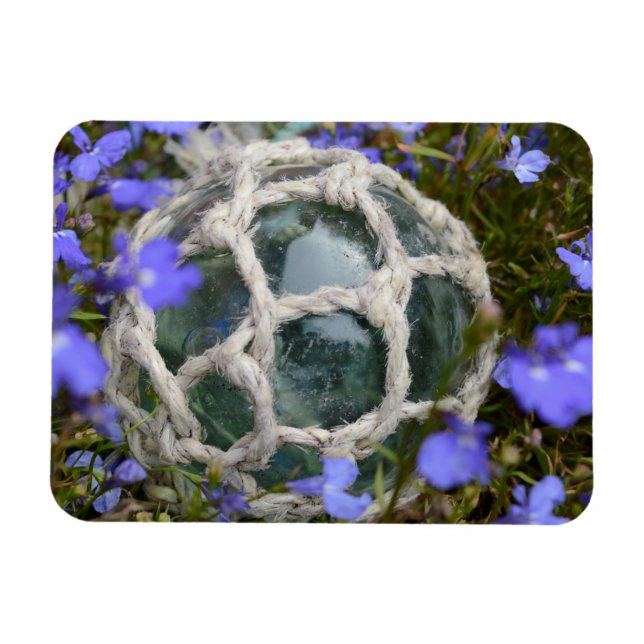 Fiskefloat bland blommor magnet (Horisontell)