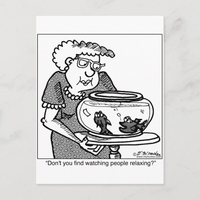 Fiskeflöaxlar genom att bevaka människor vykort (Framsida)