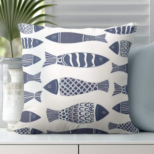 Fiskeflottan Blue Dekorativ kudde (Transform Your Room with Coastal Throw Pillows.)