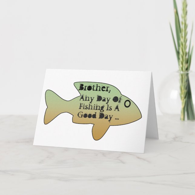 Fiskefödelsedag för en broder, stor fisk på kort (Framsida)
