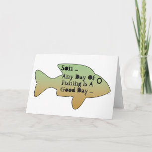 Fiskefödelsedag för son, stor fisk på framsidan. kort
