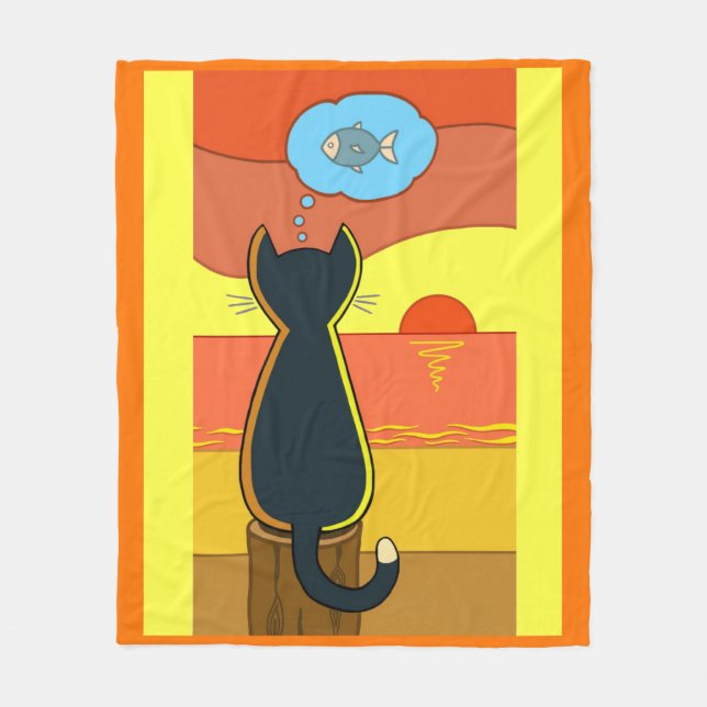 Fiskeföreställning för äpple fleecefilt (Framsidan)