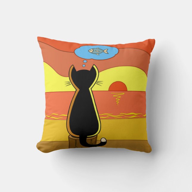 Fiskeföreställning för äpple kudde (Framsida)