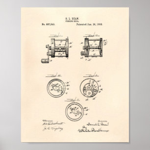 Fiskeförordning 1892 Patent Art Old Peper Poster