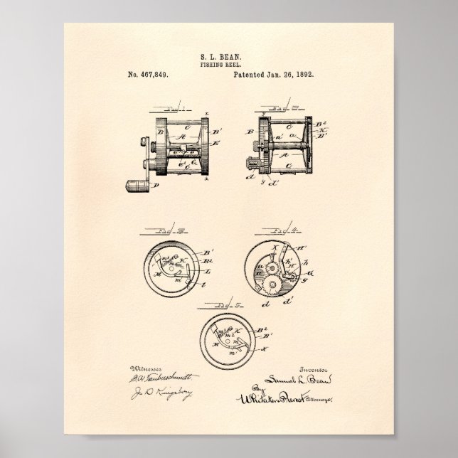 Fiskeförordning 1892 Patent Art Old Peper Poster (Framsidan)