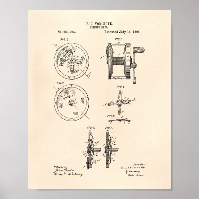 Fiskeförordning 1892 Patent Art Old Peper Poster (Framsidan)