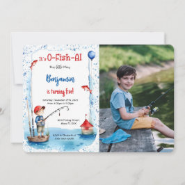 Fiskefoto 5:e födelsedag inbjudningar