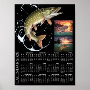 Fiskefotokalender 2026, Sportfiske, Karpfiske Poster