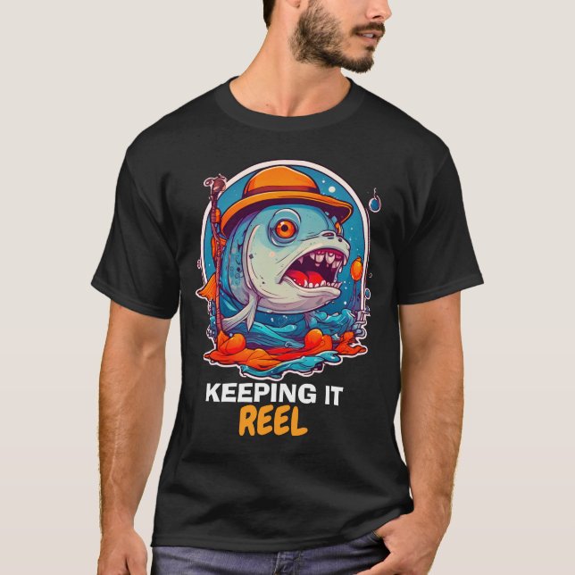 Fiskefunny Tecknad T Shirt (Framsida)