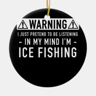 Fiskegåva för is julgransprydnad keramik