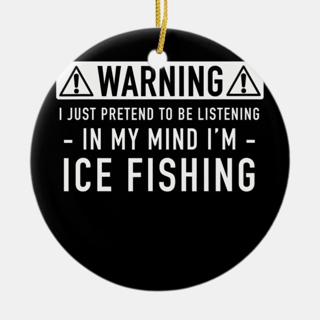 Fiskegåva för is julgransprydnad keramik (Framsidan)