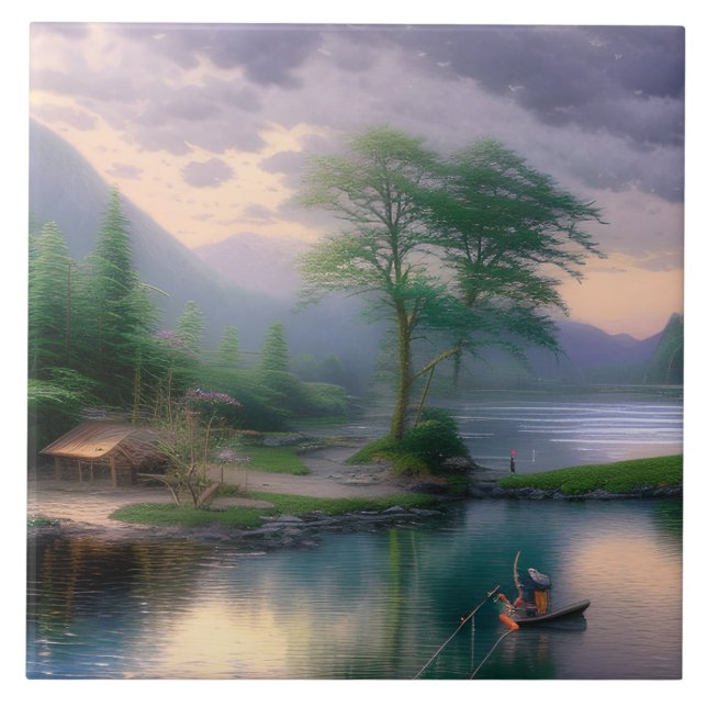 Fiskegrafik Kakelplatta (Framsidan)