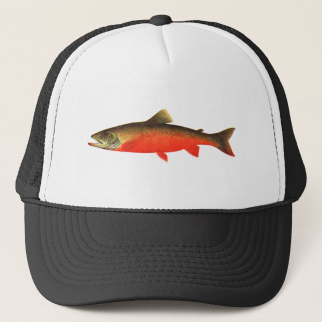 Fiskehatt - Male fisk för kanadensisk röd forell Truckerkeps (Framsida)