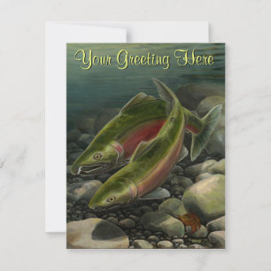 Fiskeinbjudan Personlig Salmon Art OSA Kort