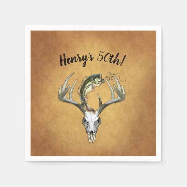 Fiskejakt 50:e Födelsedagsfesten Pappersservett (Framsidan)