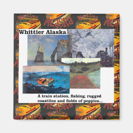 Fiskejakt på poppies Whittier Alaska Magnet