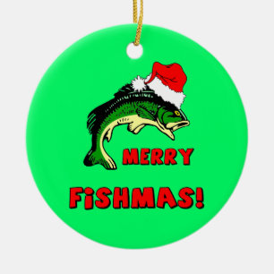 fiskejul julgransprydnad keramik