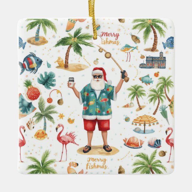 Fiskejul - tema julgransprydnad keramik (Framsida)