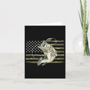 Fiskekamouflage Förenta staterna Amerikanska Flagg Kort