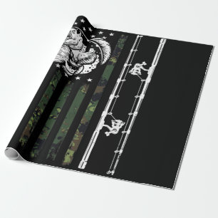 Fiskekamouflage USA flagga för Bass Fisherman Presentpapper