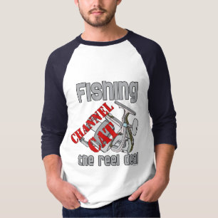 Fiskekanalkatt vid fiske efter tobak t-shirt