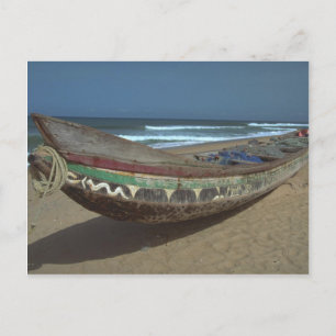 Fiskekanot på Keta Beach, Ghana Vykort