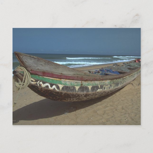 Fiskekanot på Keta Beach, Ghana Vykort (Framsida)
