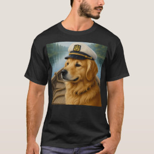 Fiskekapten Golden Retriever Puppy Hund T Shirt