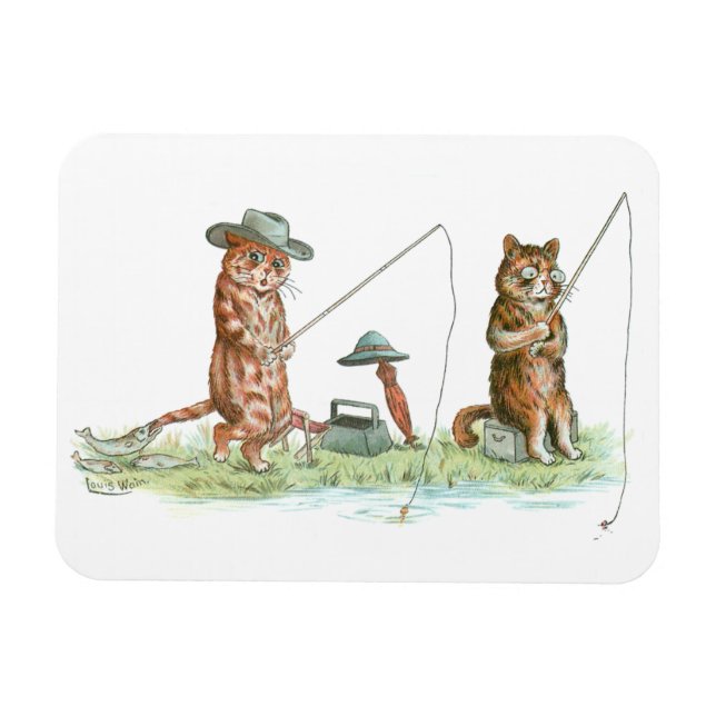 Fiskekatt av Louis Wain Magnet (Horisontell)