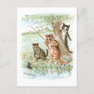 Fiskekatter 2 av Louis Wain Vykort