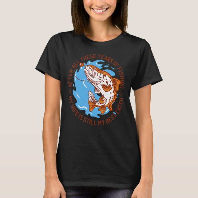 Fiskekläder Fisketopp Fiskhustru Fiske T Shirt (Framsida)