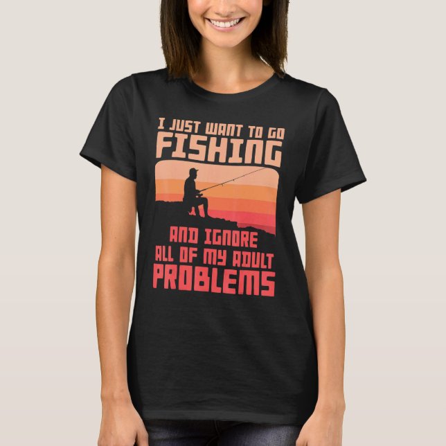 Fiskekläder För Män Fiske Löser Mina Problem T Shirt (Framsida)