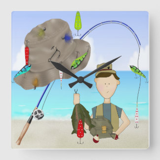 Fiskeklocka Fyrkantig Klocka