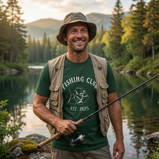 Fiskeklubb Grön T-Shirt, snygg Tee för Angler (Skapare uppladdad)