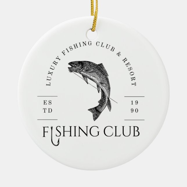 Fiskeklubb Julgransprydnad Keramik (Framsidan)